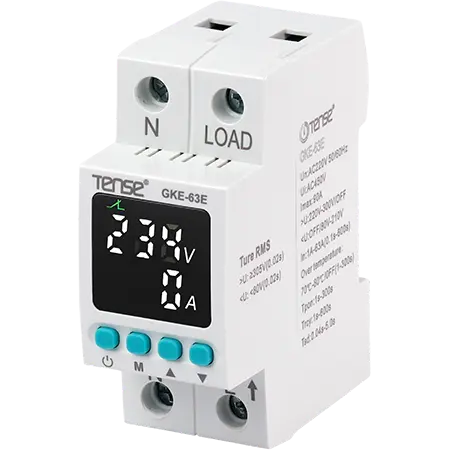 Eenfasig spannings- en stroombeveiligingsrelais 1-63 A voor DIN-rail, GKE-63E