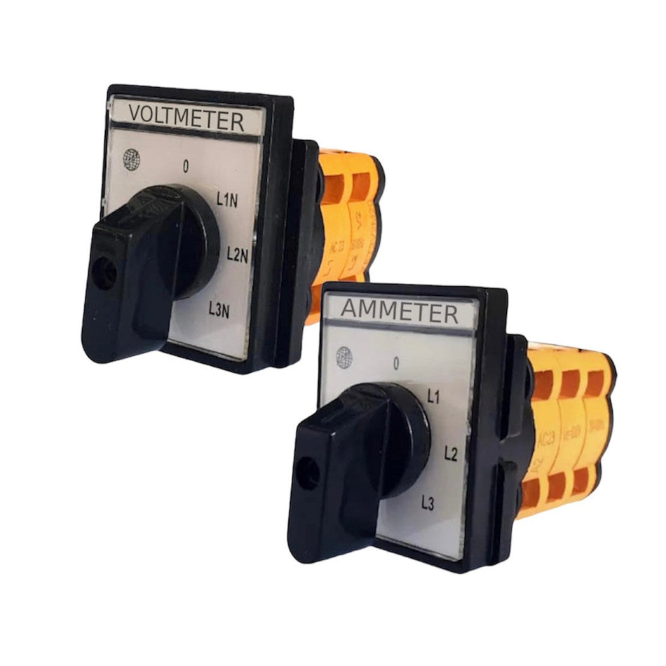 Ampèremeter en voltmeter nokkenschakelaars