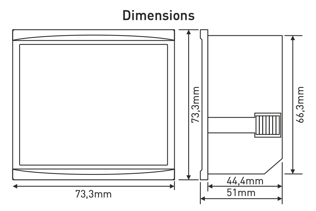 Asymmetrisch 2×2 LED-display voor paneel-/deurmontage 230VAC