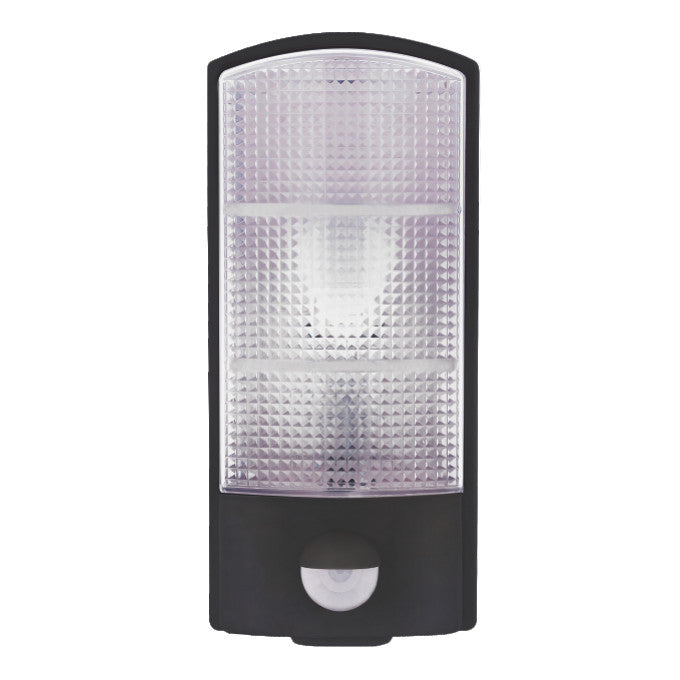 Black LED wall fixture 12W white with PIR motion sensor