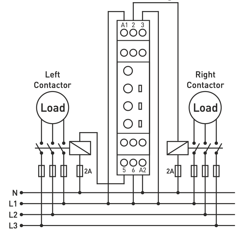 Time-reversing reverse cyclic relay 230V AC