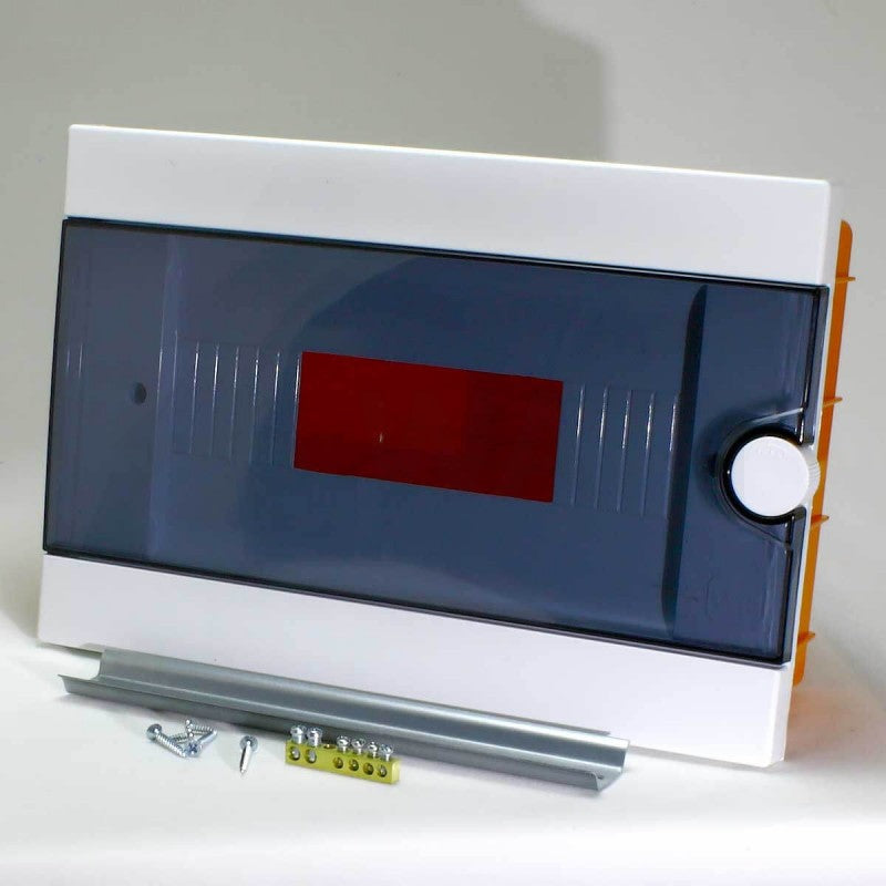 ARS Modular switchboard 12 MOD (12 fuses), plastic flush-mounted switch box, transparent door IP40, 341219