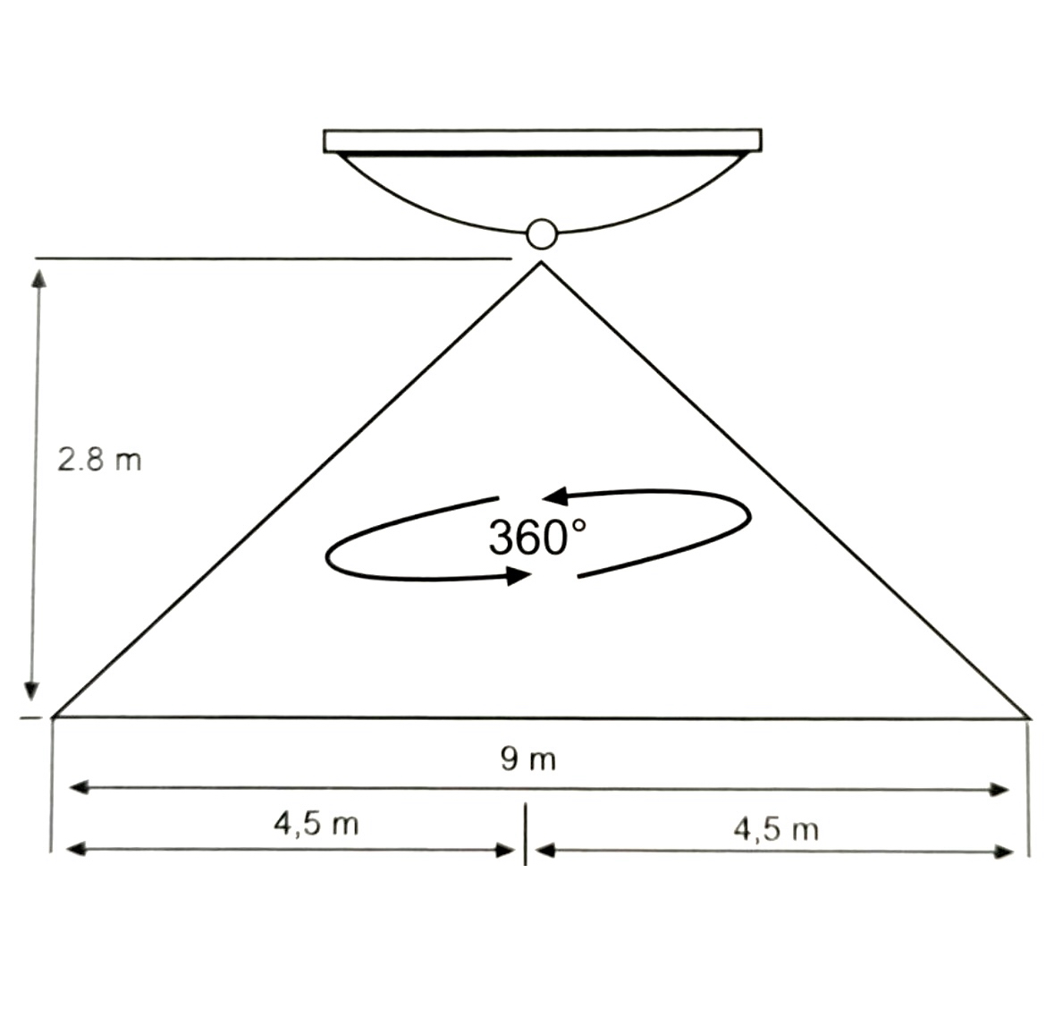 Plafoniera zwart met PIR bewegingssensor / Armatuur met IR sensor (2xE27)