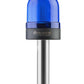 Knipperende ø70 NUT.CONN.SIGNAL BEACON MET BUZZ., 40-250V AC/DC., BLAUW MET 10CM EXT.TUBE