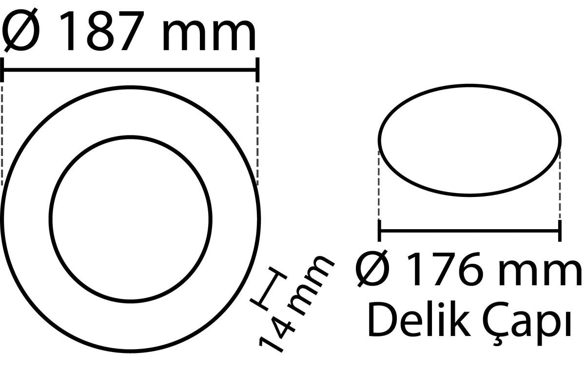 2 pieces SLIM LED panel cool white /6500K 15W / 1350Lm round recessed (power supply included) 6500K YL10-1500
