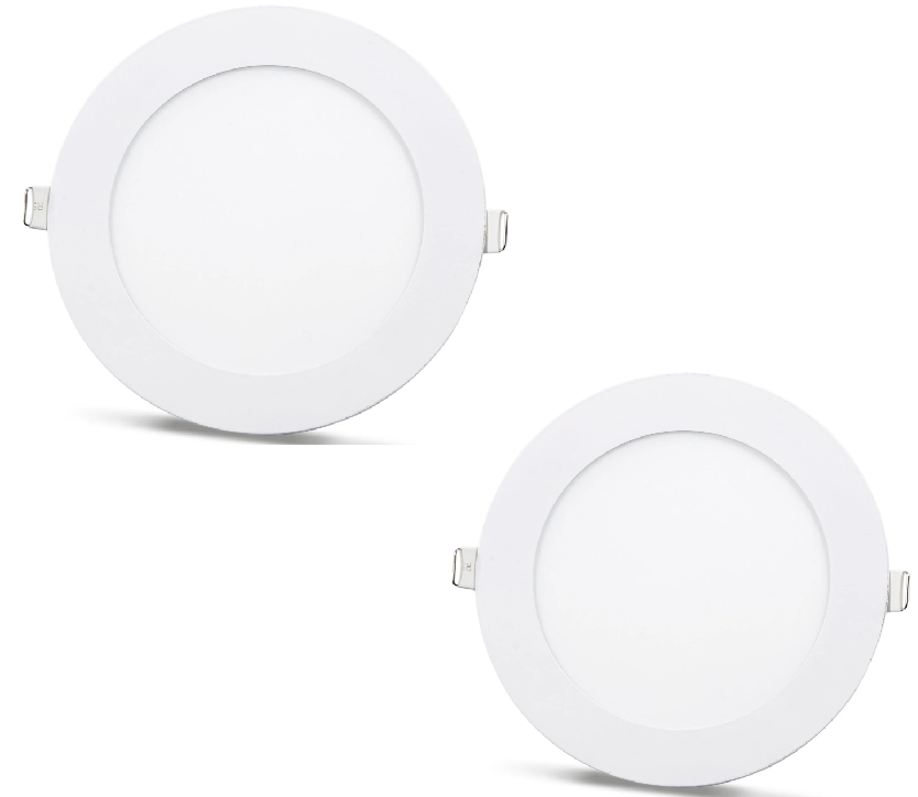 2 pieces - white SLIM LED panel 9W / 810 Lm round recessed round (power supply included) 4000K YL10-0907