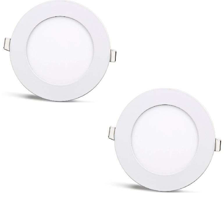 2 pieces SLIM LED panel cool white /6500K 12W / 1080Lm round recessed (power supply included) 6500K YL10-1200