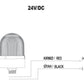 Knipperende ø70 NUT.CONN.SIGNAL BEACON MET BUZZ., 40-250V AC/DC., BLAUW MET 10CM EXT.TUBE